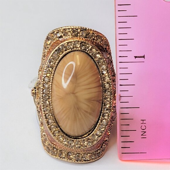 VINTAGE Large Fashion Oval Ring - Picture 9 of 11